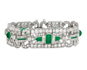 Art Deco Emerald and Diamond Bracelet