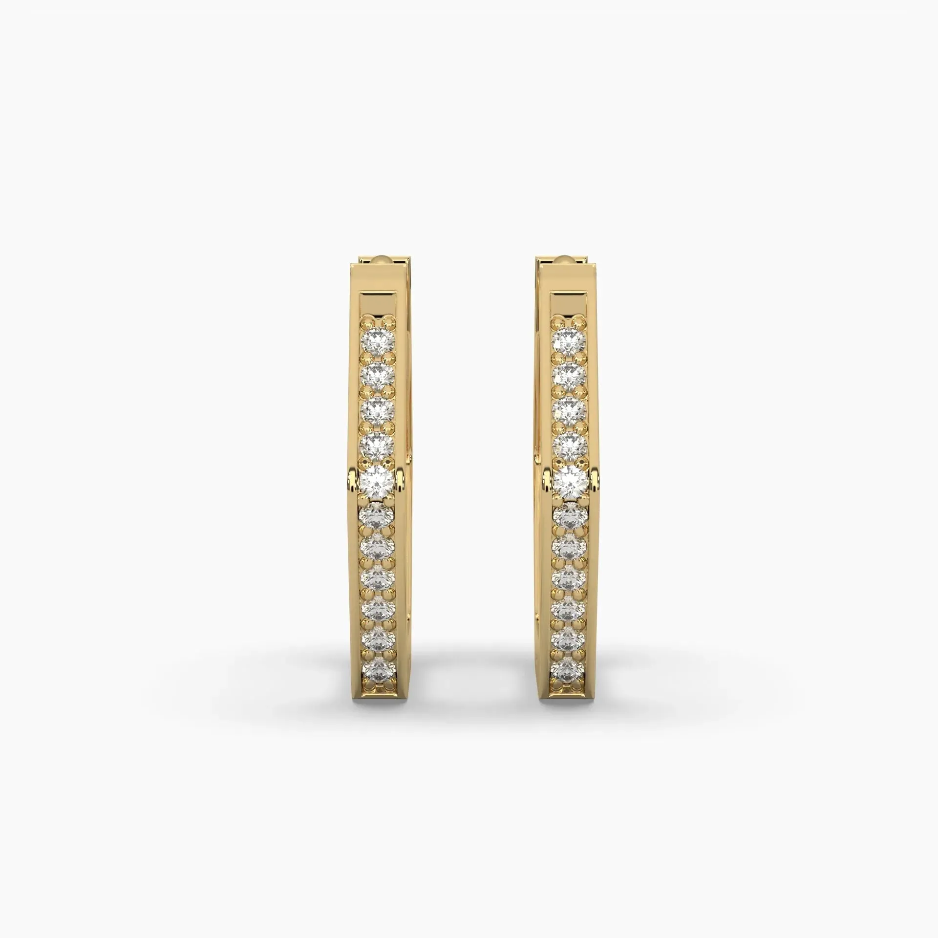 0.15ctw Round Lab Grown Diamond Huggie Hoop Earrings | 14k Gold