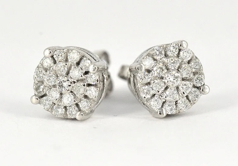 0.50 CTTW Cluster Diamond Custom Earrings