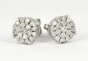 0.50 CTTW Cluster Diamond Custom Earrings