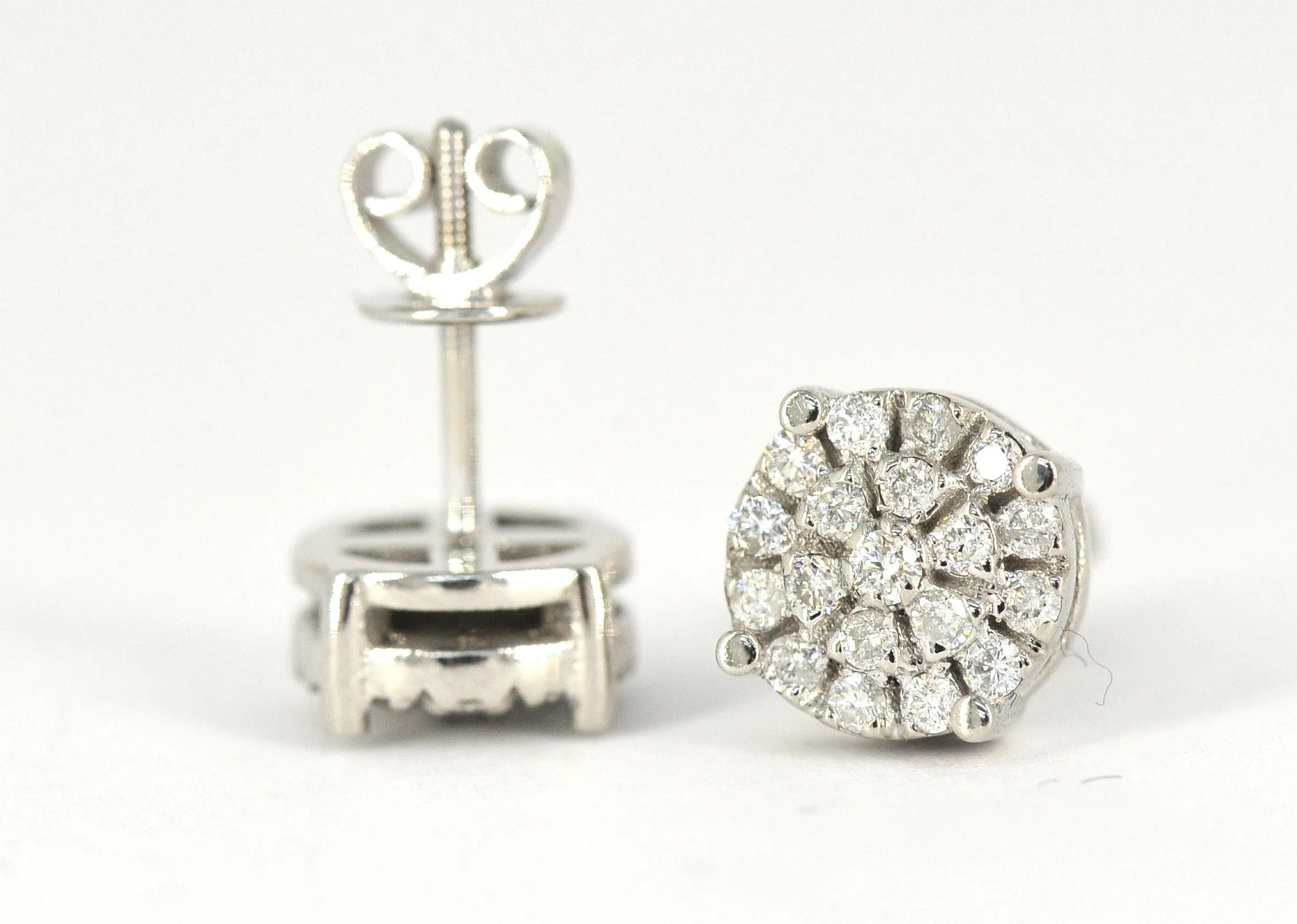 0.50 CTTW Cluster Diamond Custom Earrings