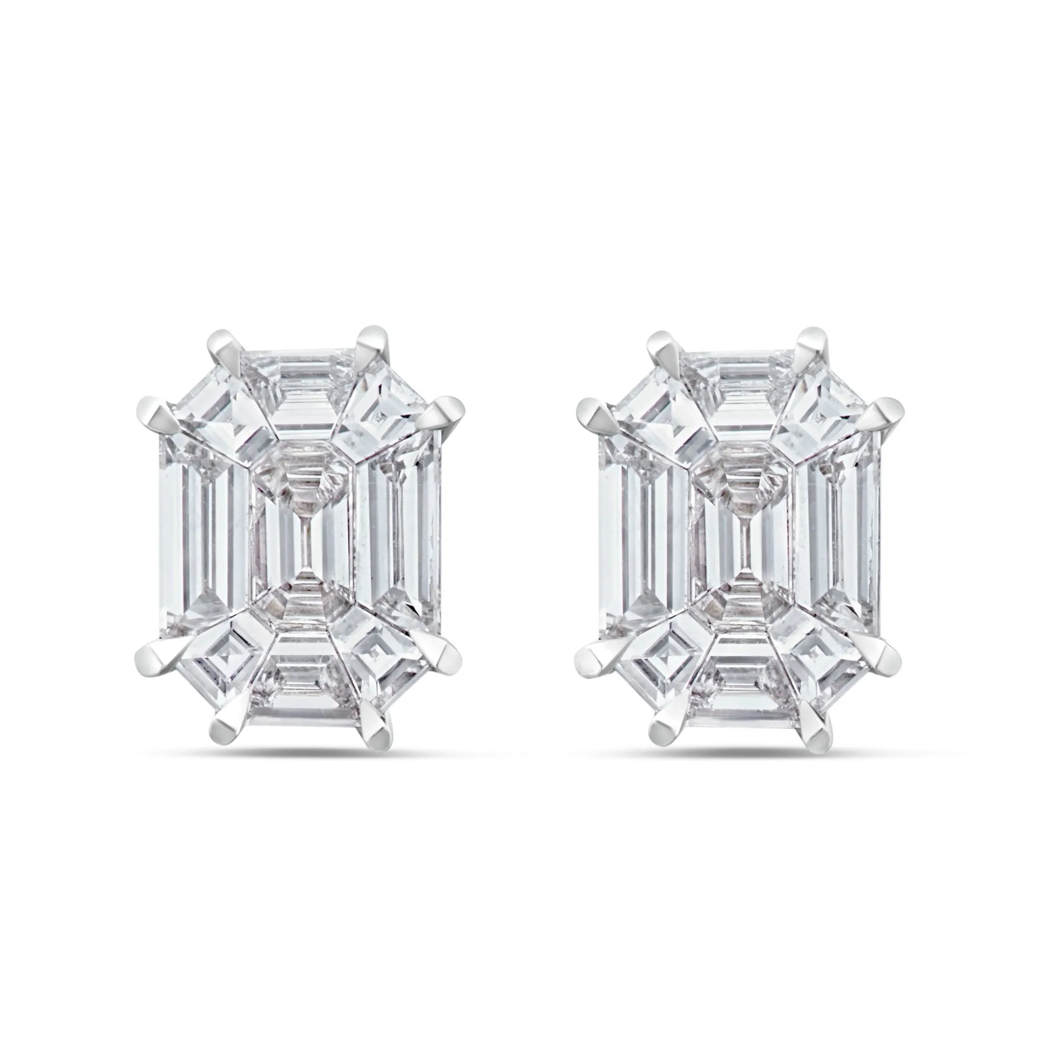 10K White Gold 0.88ct Shyne Collection Emerald Studs