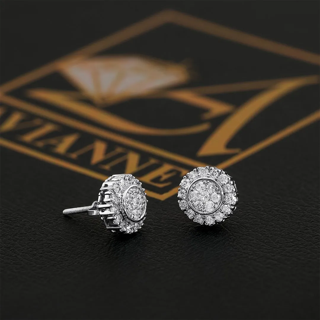 10K White Gold Stud Earrings 0.51 CTW