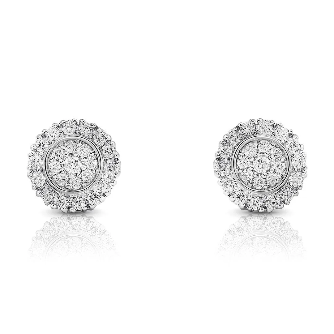 10K White Gold Stud Earrings 0.51 CTW