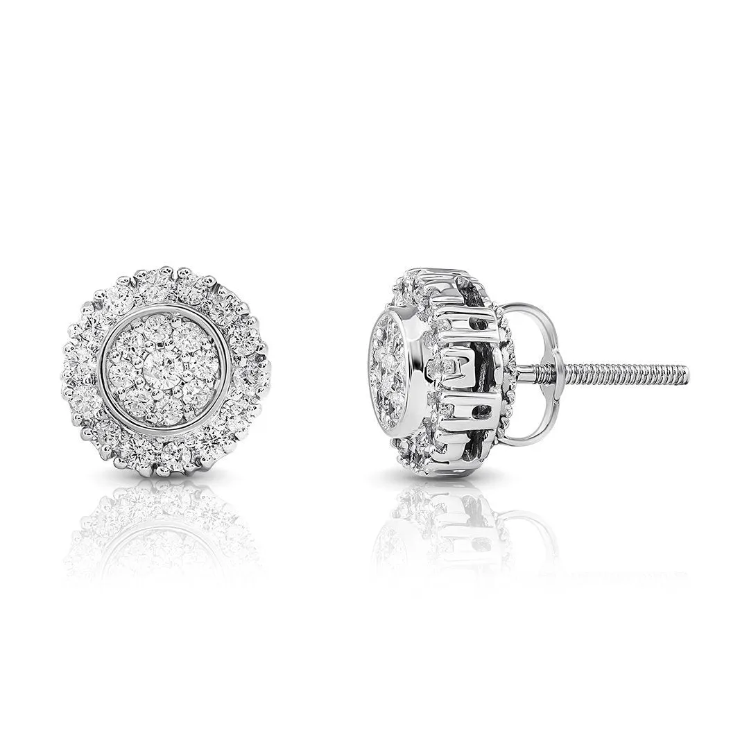 10K White Gold Stud Earrings 0.51 CTW