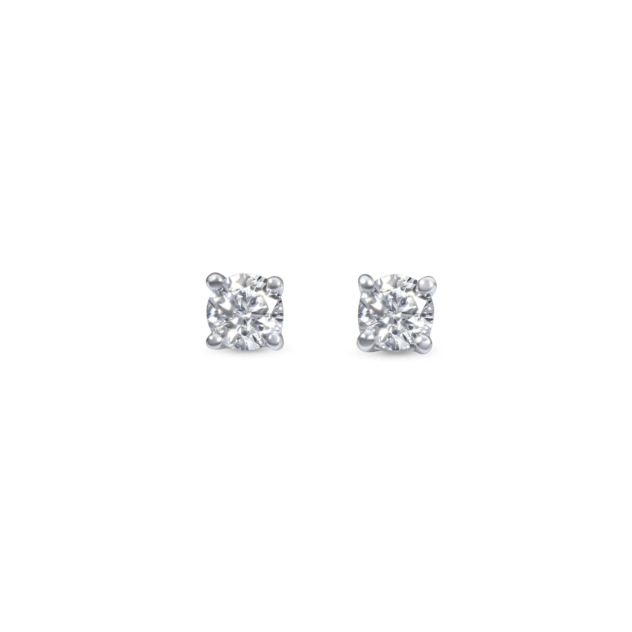 14k 10pt White Gold Round Stud Earrings 0.20 ctw