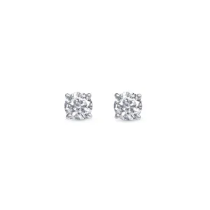 14k 15pt White Gold Round Stud Earrings 0.31 ctw