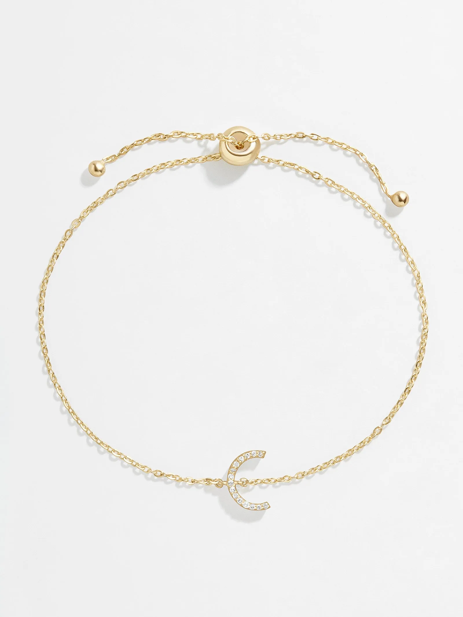 14K Gold & Diamond Initial Bracelet - Clear/Gold