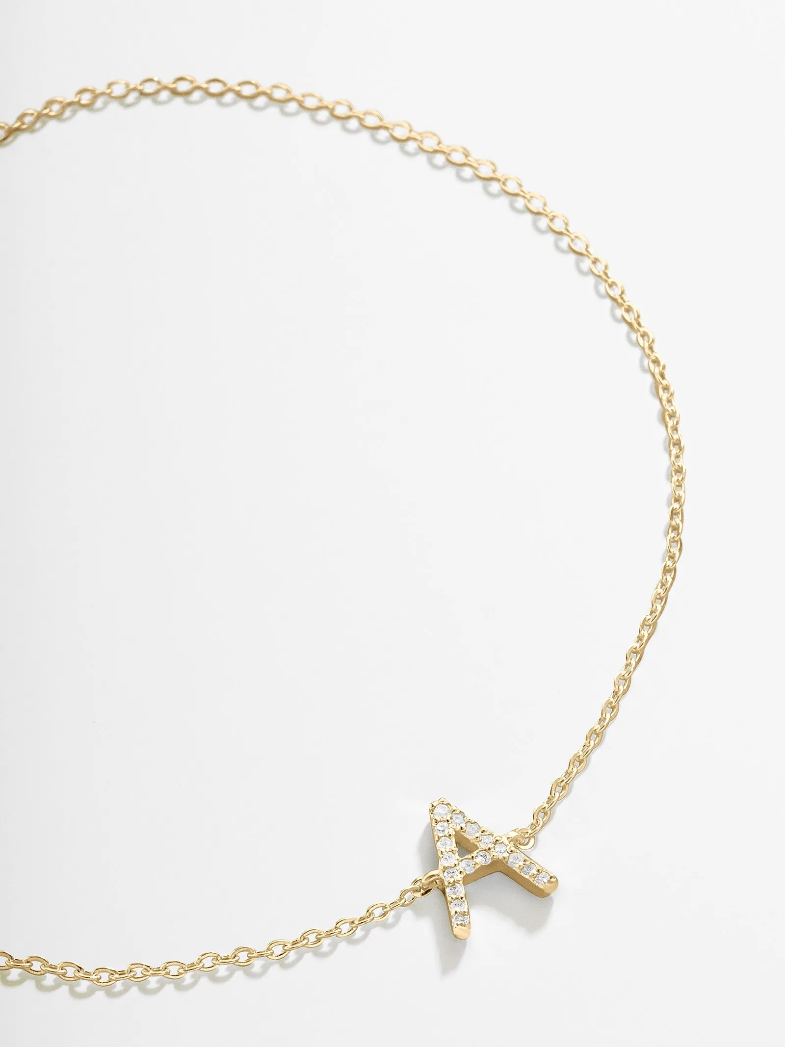 14K Gold & Diamond Initial Bracelet - Clear/Gold