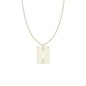 18 Karat Yellow Gold Art Deco Diamond Necklace