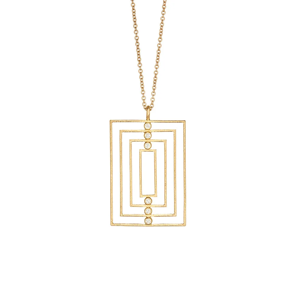 18 Karat Yellow Gold Art Deco Diamond Necklace