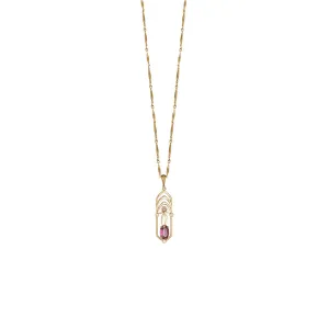 18 Karat Yellow Gold Art Deco Ruby Pendant