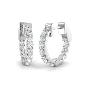 18ct White Gold 0.57ct Diamond Hoop Earrings