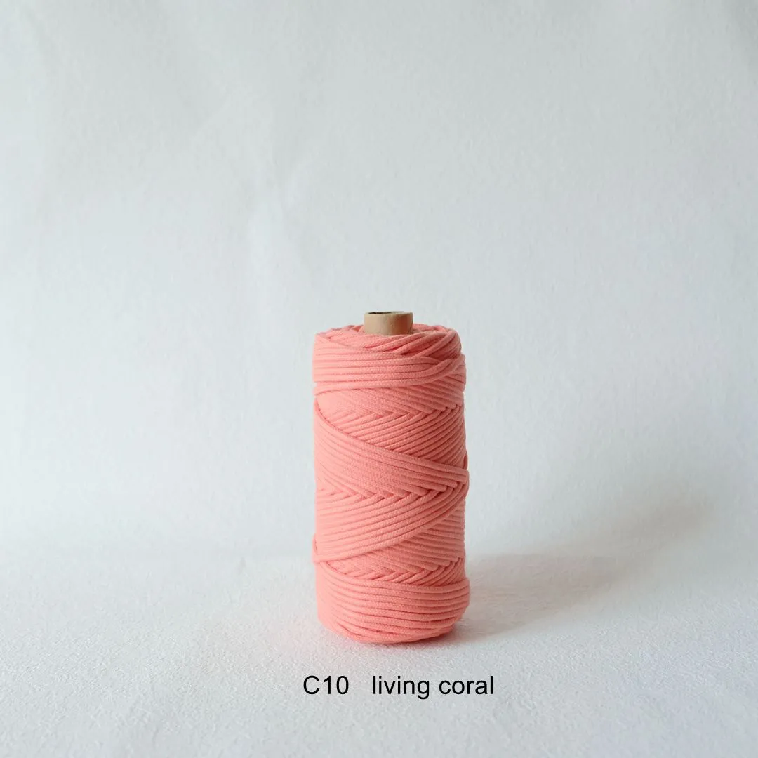 3MM MACRAME BRAIDED - CORED - LIVING CORAL