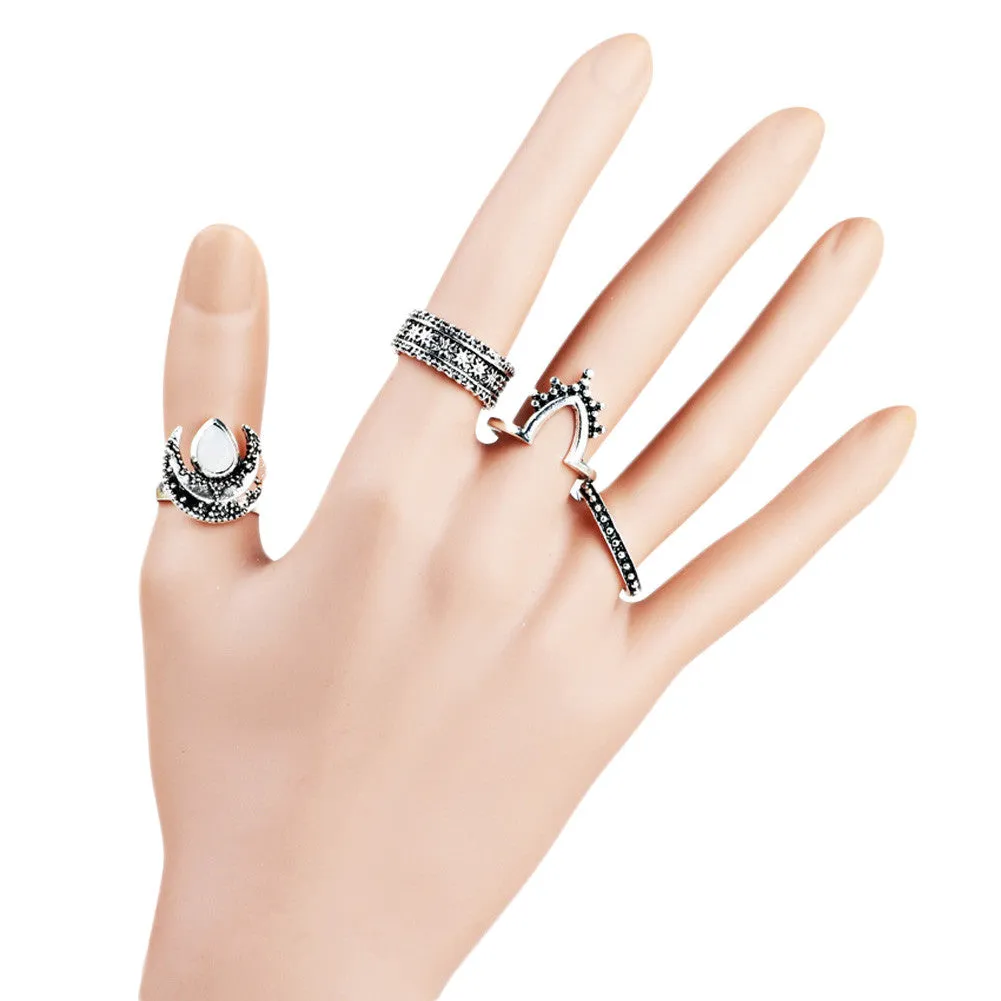 4 Pcs/Set Punk Style Midi Knuckle Ring for Women