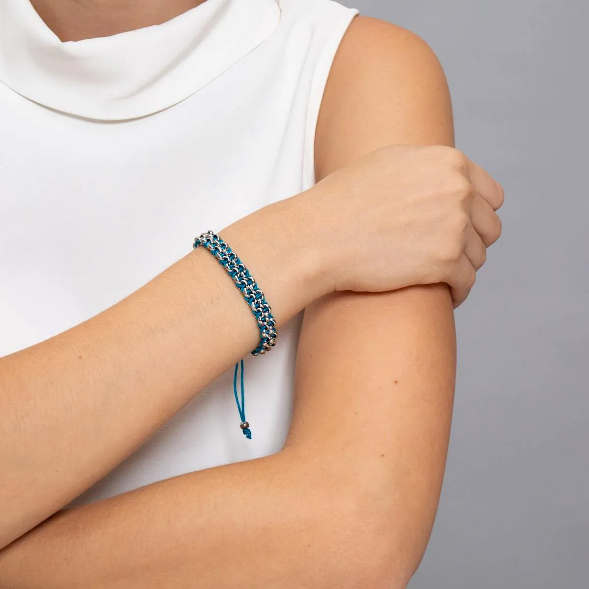 65 Links | Blue Kismet Bracelet