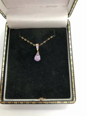 9ct Yellow Gold Amethyst Pendant