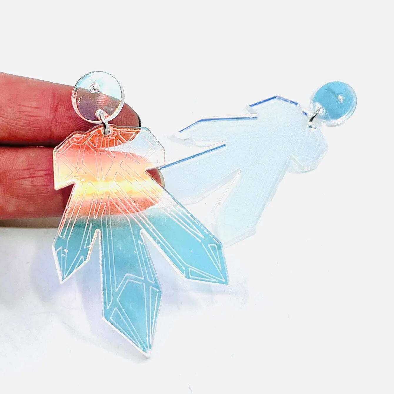 Acrylic Earrings, Iridescent Crystal