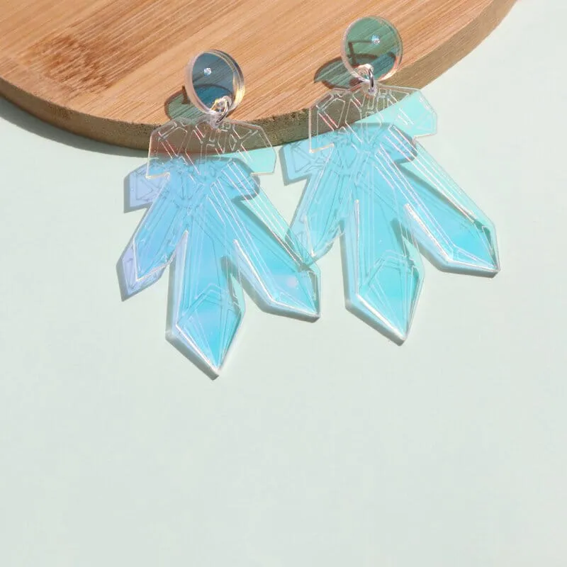 Acrylic Earrings, Iridescent Crystal