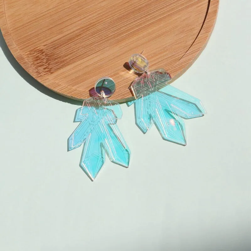 Acrylic Earrings, Iridescent Crystal