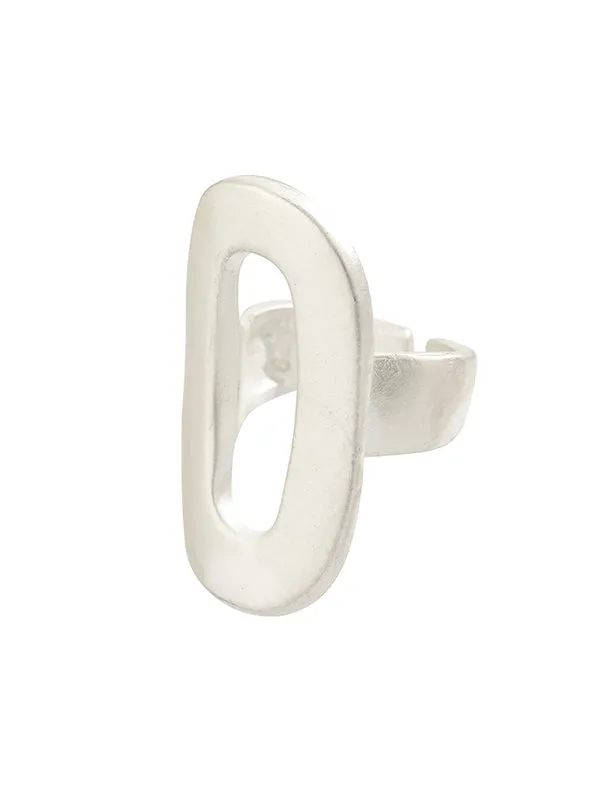 Adjustable Geometric Hollow Solid Color Rings Accessories