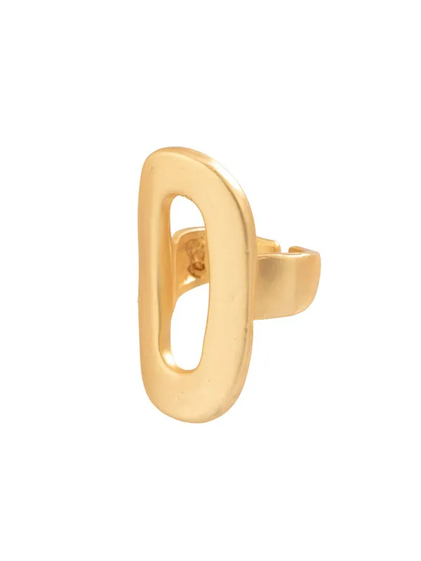 Adjustable Geometric Hollow Solid Color Rings Accessories