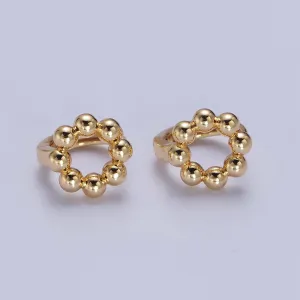 Aim Eternal - Round Beaded Bubble Ball Huggie Hoop Earrings