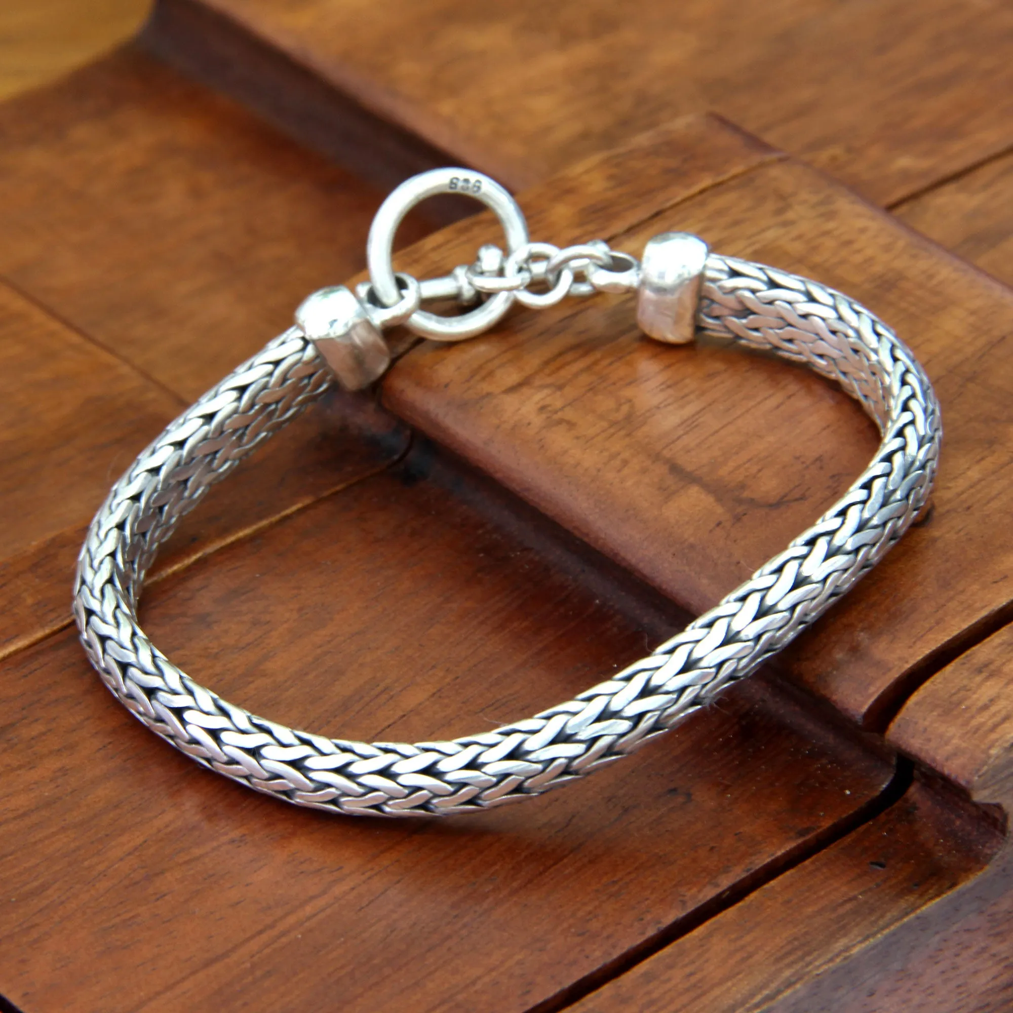 All Night Sterling Silver Men's Chain Bracelet