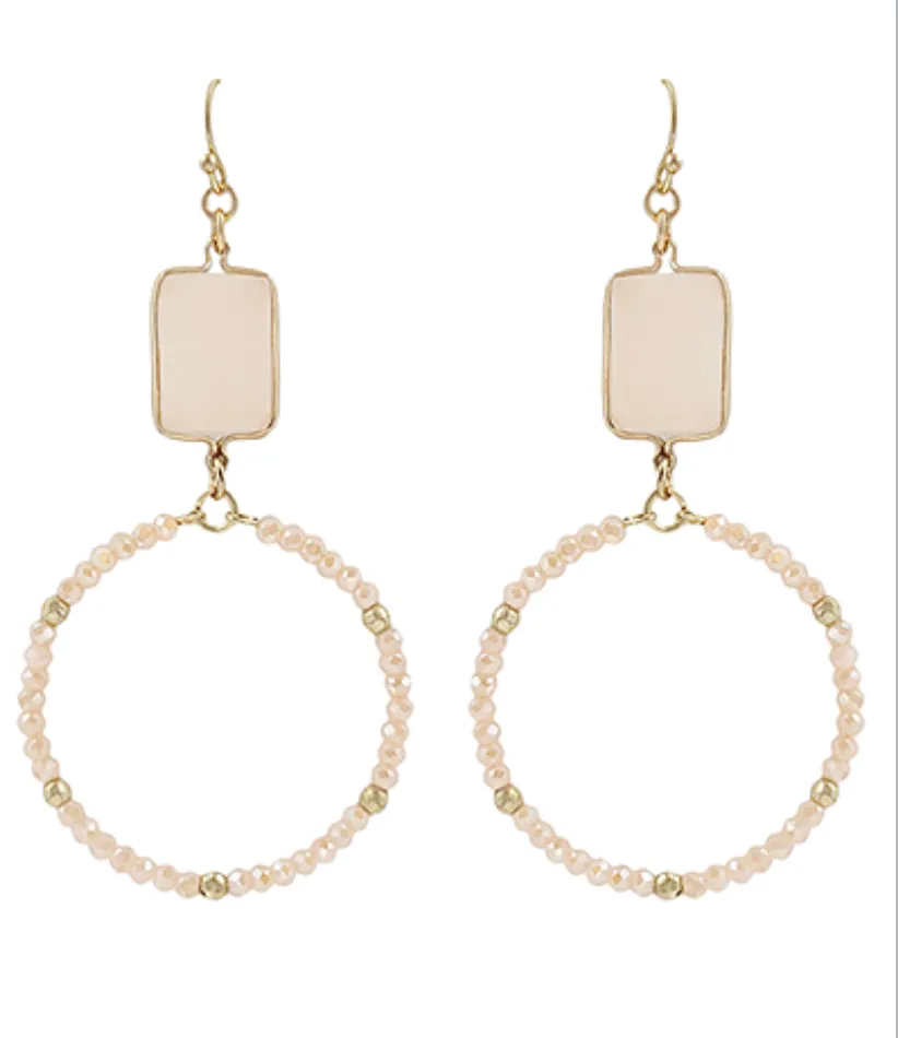 Amelia Blush Beaded Earrings