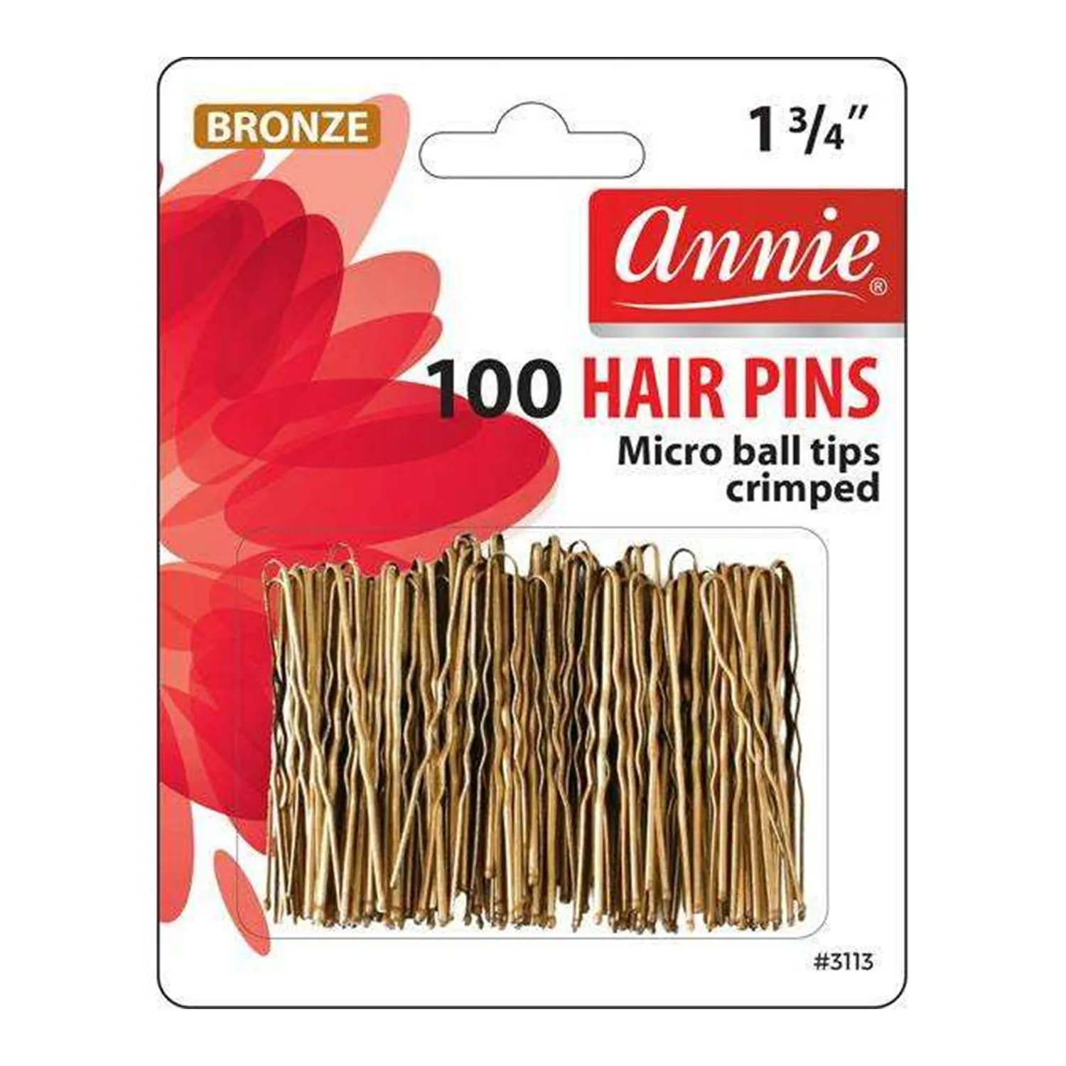 Annie Hair Pins 1 3/4" 100ct Bronze Micro Ball Tipped