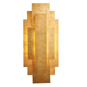 Antwerp Rectangular Gold Art Deco Wall Light