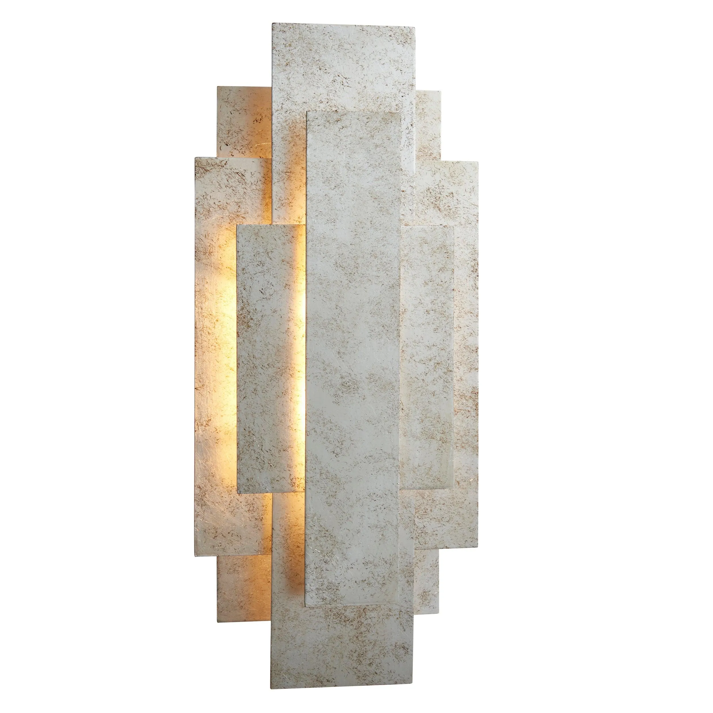 Antwerp Rectangular Silver Art Deco Wall Light