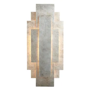 Antwerp Rectangular Silver Art Deco Wall Light