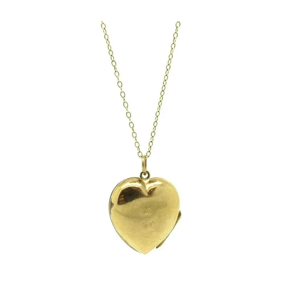 Art Deco 1920s Gold Sun Ray Heart Locket