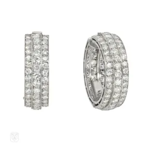 Art Deco diamond hoop earrings