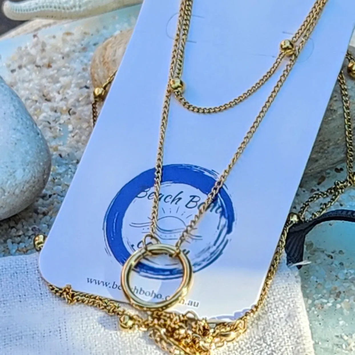 ASAYA - LAYERED CIRCLE NECKLACE - WATER PROOF NECKLACE