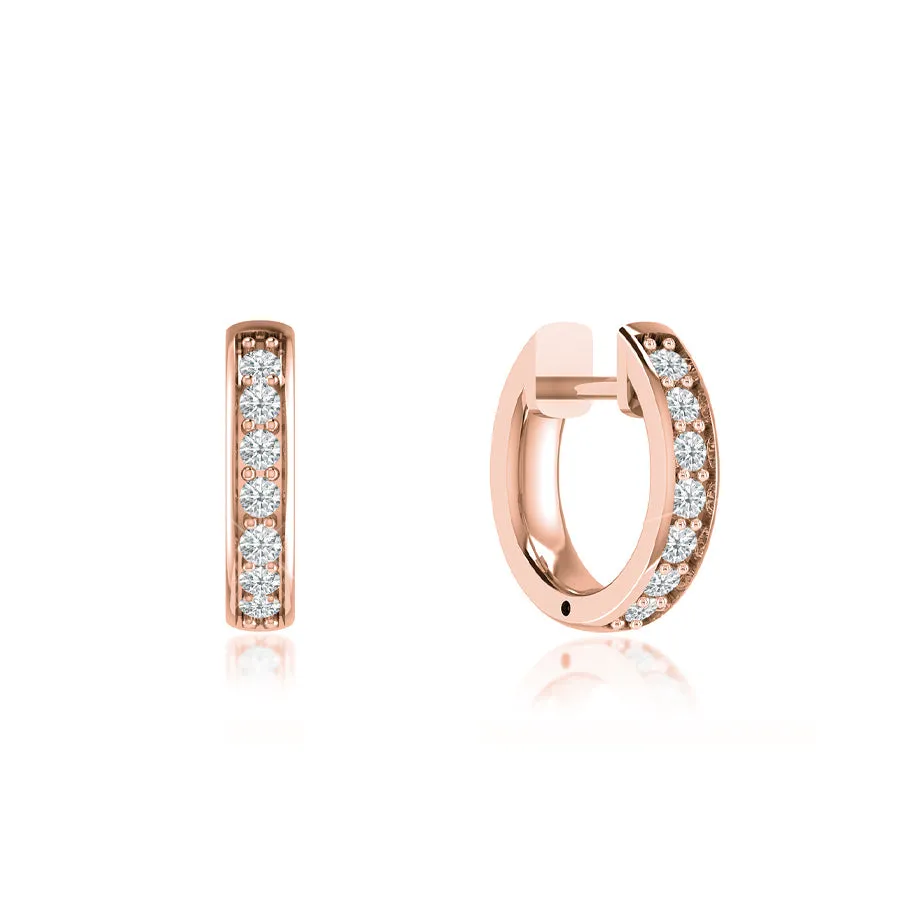 ASPEN - Petite Grain Set Lab Diamond Earrings 18k Rose Gold