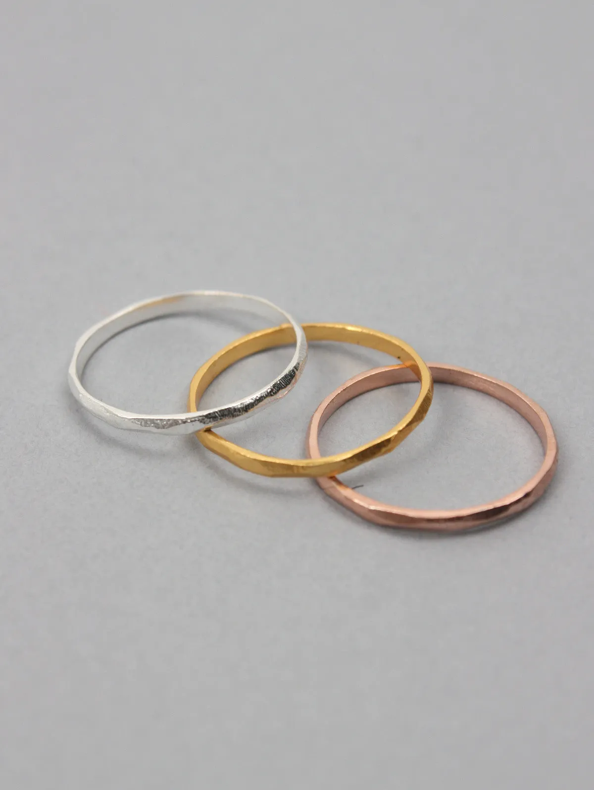 Band Stacking Rings, Rose Gold