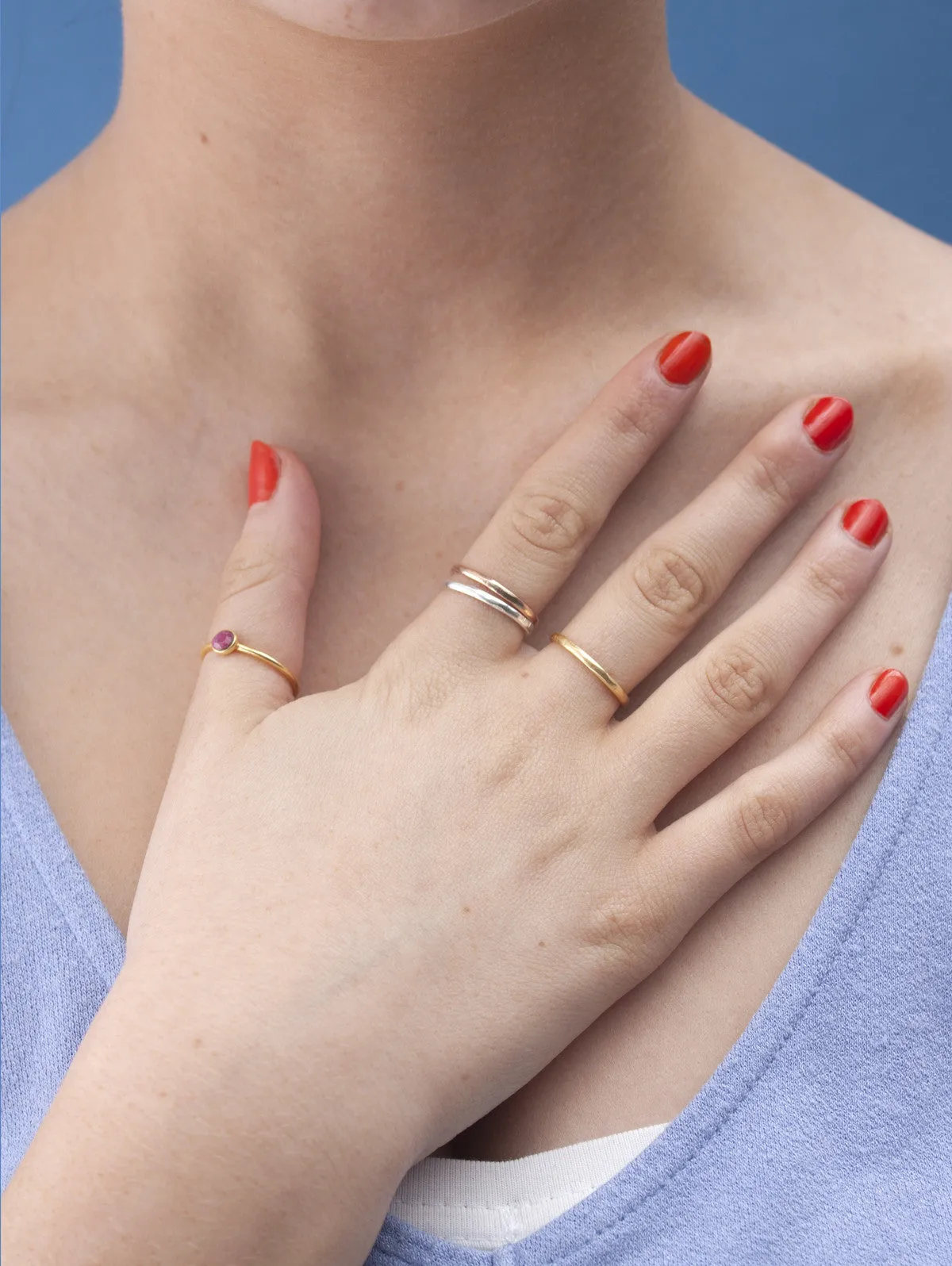 Band Stacking Rings, Rose Gold