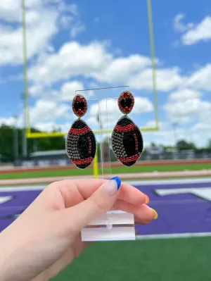 Beaded Black and Red Football