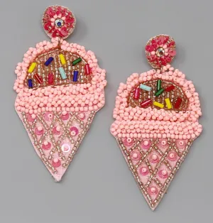 Beaded Ice Cream Earring