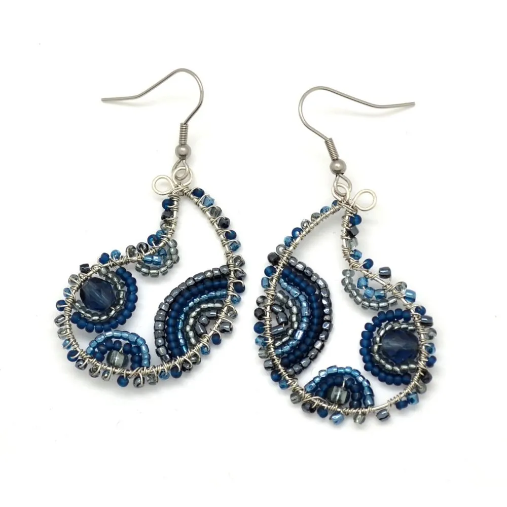 Beaded Paisley Wire Earrings - Pick Your Favorite