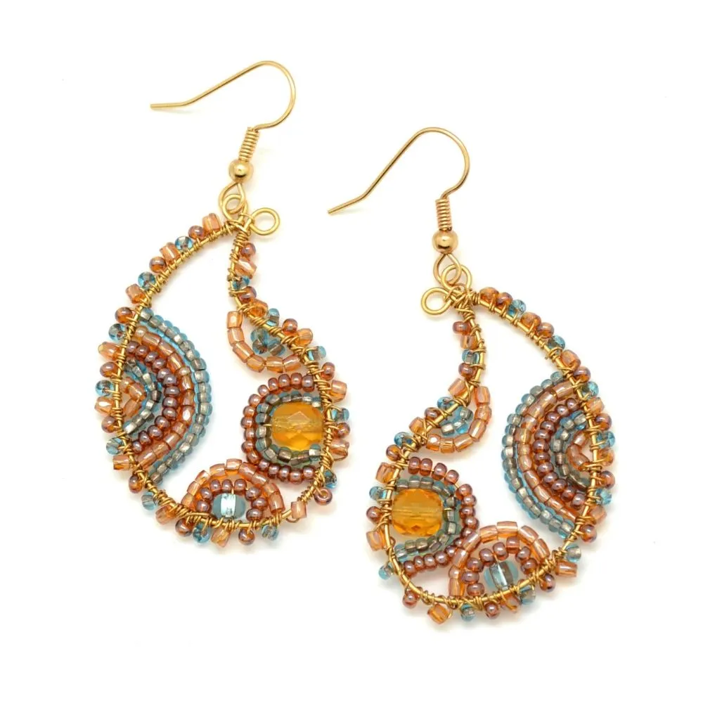 Beaded Paisley Wire Earrings - Pick Your Favorite