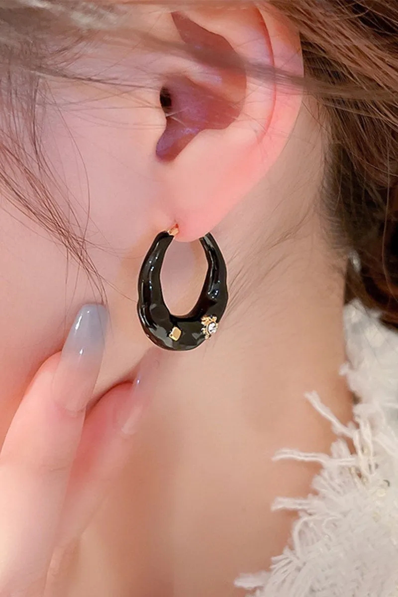 BEADS DECKED HOOP RING EARRINGS