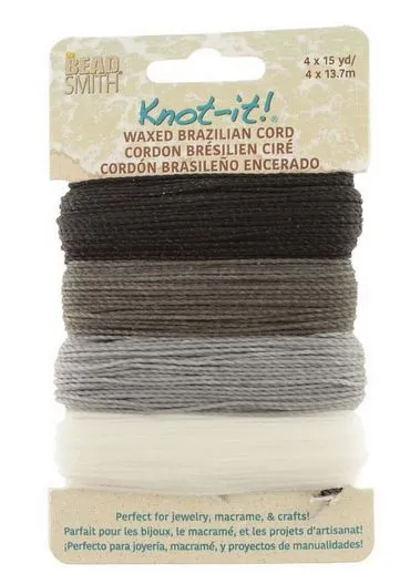 BeadSmith - Knot It - Waxed Brailian Cord - Card