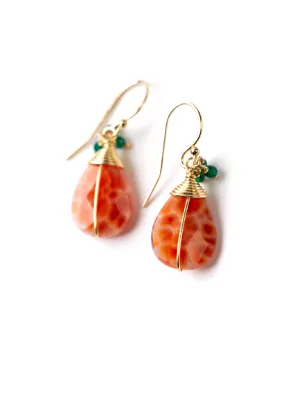 Bergamot Fire Agate Dangles by Anne Vaughan