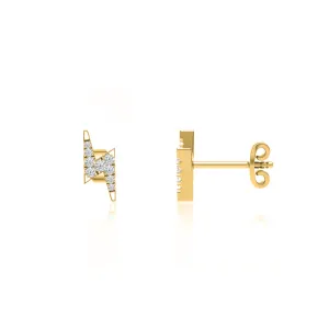 BLAISE - Lightning Bolt Petite Lab Diamond Earrings 18k Yellow Gold