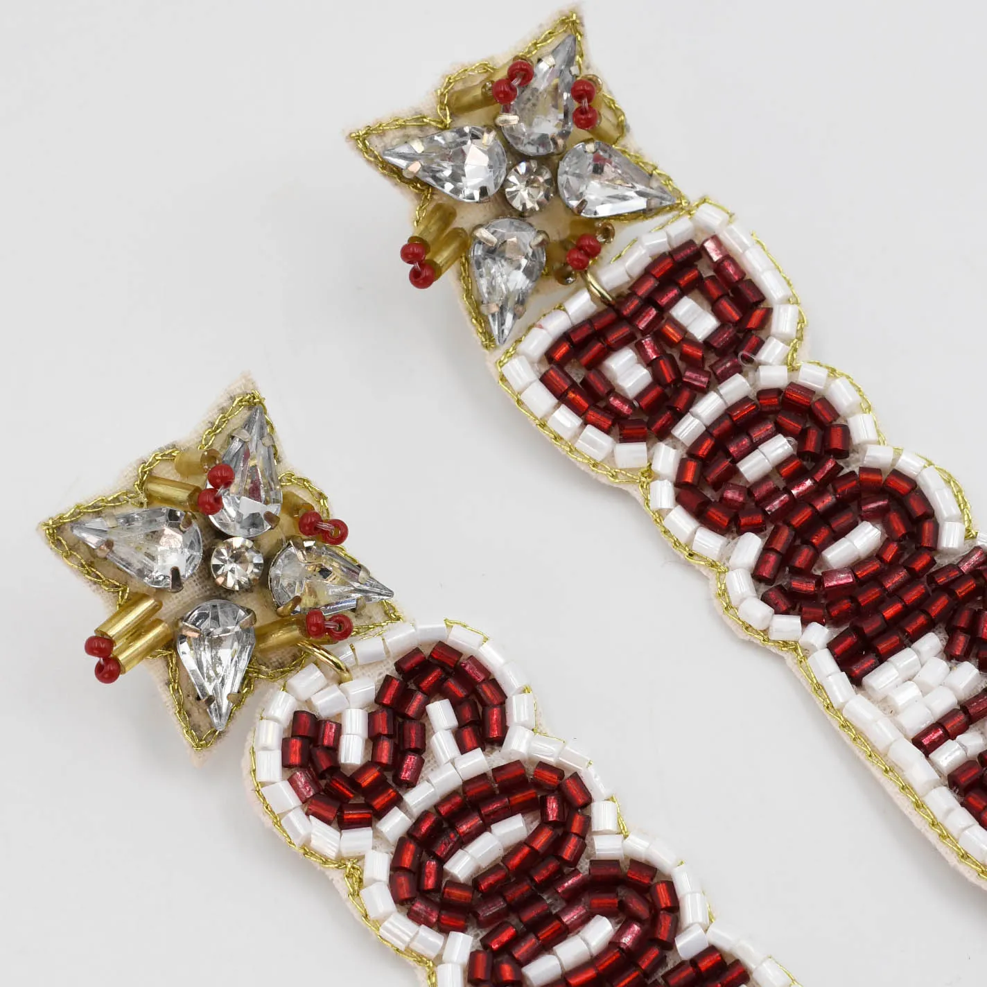 Boomer Sooner Beaded/Jeweled Earrings T24