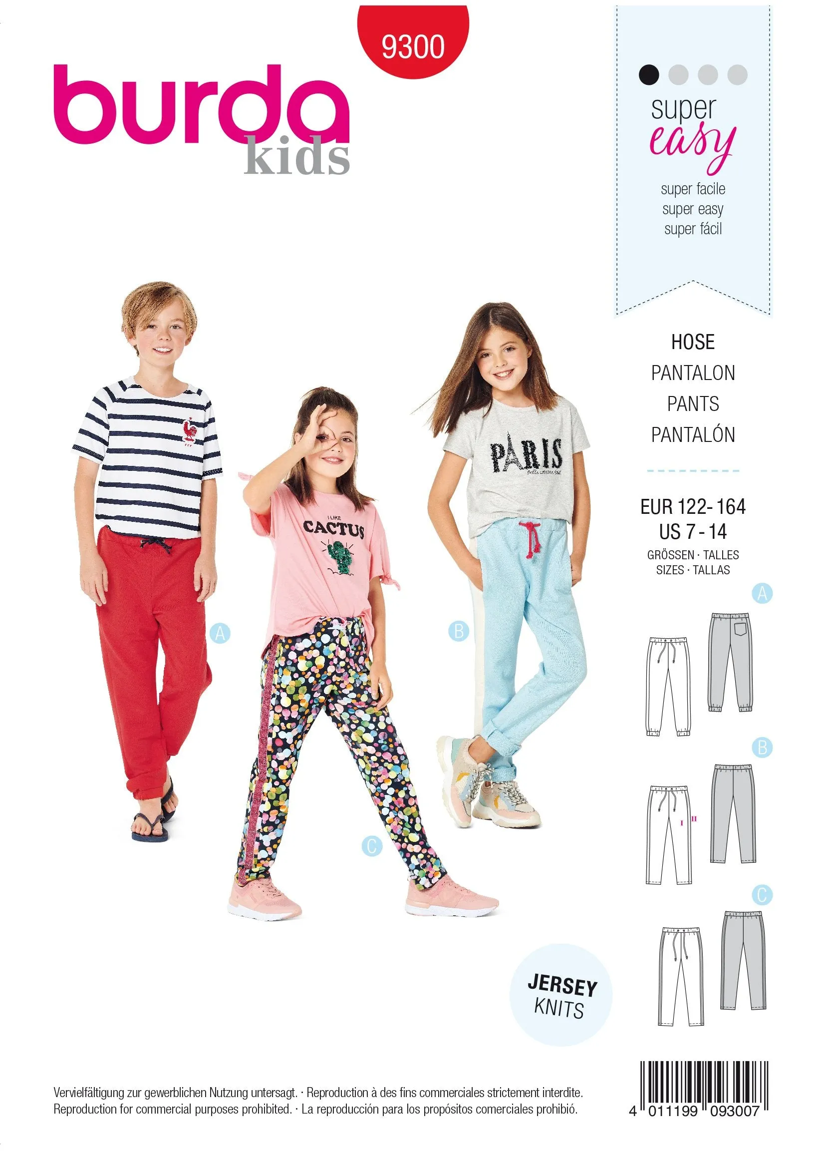 Burda Pattern 9300 Children's Jogging Pants – Unisex – Sweatpants