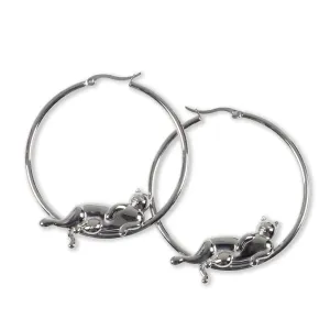 Catstanza Hoop Earrings (Silver)